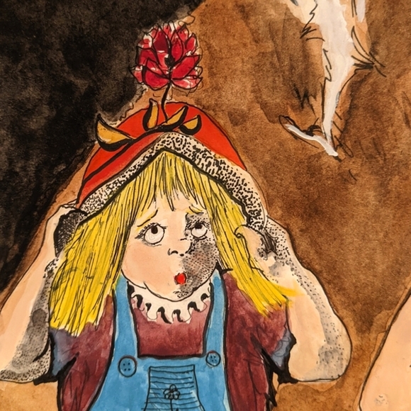 ORIGINAL HANDPAINTED WATERCOLOR "Mirror image" - Picture 3 of 8